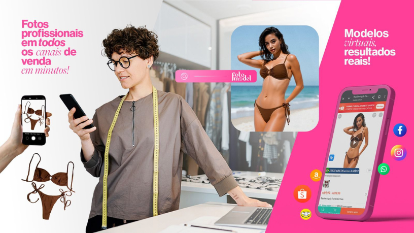 Com o FotoModel, cada peça ganha vida com imagens exclusivas que destacam sua essência.
